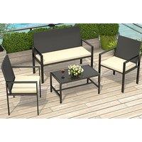 PRICE DROP! Weather-Resistant 4-Seater Rattan Garden Furniture Set - Modern & Durable