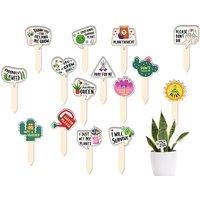 15 Pieces Funny Wooden Plant Markers