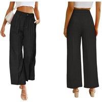 Women'S Casual Wide-Leg Trousers With Pockets In 6 Sizes & 5 Colours