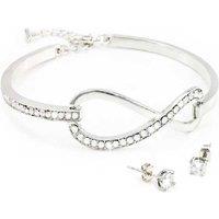 Infinity Bangle & Earring Set -Pave Set