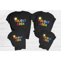 Unisex Black Holiday Crew Family T-Shirts - Matching Summer Fashion for All Ages