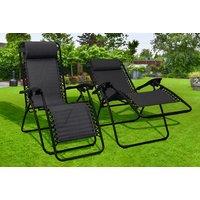 Zero Gravity Grey Reclining Sun Lounger - Weather-Resistant Outdoor Comfort