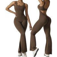 Womens Grey Flared Scrunch Bum Jumpsuit - 4 Colours & Uk Size 6-12