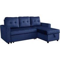 PRICE DROP: Velvet 3-Seater Reversible Corner Sofa Bed with Storage - Modern Upholstered Sofa