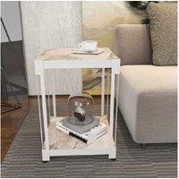 Zen Frame Contemporary Metal & Wood Side/Coffee Table - Eco-Friendly, Easy Assembly, Scratch-Resistant