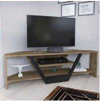 Sera Corner TV Stand - 18mm Wood, Storage Shelves, Space-Saving, Fits TVs up to 55", Contemporary