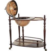 Rustic Globe Wine & Spirits Drinks Trolley With Glass Holder!