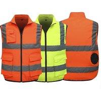 Electric Reflective Hi-Vis Cooling Unisex Vest With Two Fan - Orange