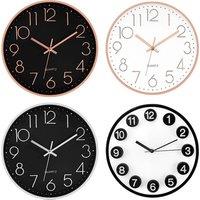 12Inch Battery-Operated Quartz Wall Clock - 4 Colours