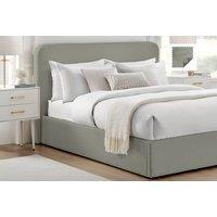 Boucle Bed Frame W/ Headboard & Optional Ottoman In Dove