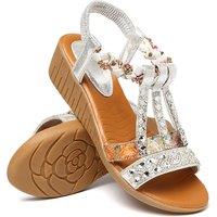 Women'S Rhinestone Strappy Sandals - 6 Sizes & 5 Colours