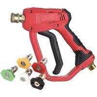 High-Pressure Washer Spray Gun with 5 Nozzle Tips - 4000PSI, Quick Connect, Ergonomic Grip
