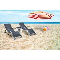 3 Piece Sun Lounger Chairs & Coffee Table Set