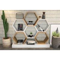 Freestanding Tall Honeycomb Bookcase - 3 Colours
