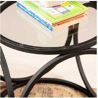 Mim Chic Contemporary Glass & Metal Side Table - Easy-Clean, Scratch-Resistant, Minimalist Living Room Accent