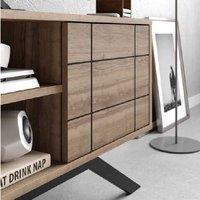 Nor Walnut & Black TV Stand for up to 68" TVs - Modern Storage Console with Metal Legs