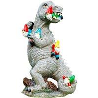 Dinosaur Eating Gnomes Garden Statue - 2 Sizes & 2 Options