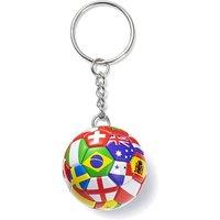 Unisex Black Multinational Flag Football Keychain