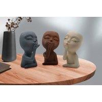 Resin Girl Head Flower Planter- 3 Earthy Colours