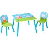 Peppa Pig Table With 2 Chairs Wooden Set