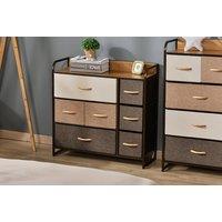 7-Drawer Steel Frame Wood Top Dresser