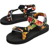 Women'S Colourblock Flat Sandals In 6 Sizes And 3 Colours - Black