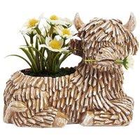 Mini Highland Cow Resin Plant Pot