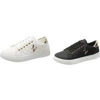 Women'S Quilted Lace-Up Skate Sneakers - 5 Sizes, 2 Colours