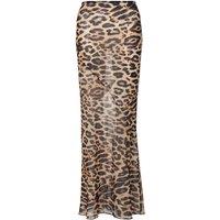 Womens Black Leopard Print Chiffon Fishtail Skirt - Stylish Summer Essential