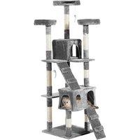 Plush Cat Scratching Play Centre In Grey