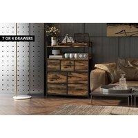 Rustic Chester With Fabric Drawers - 4 Or 7 Drawer Option!