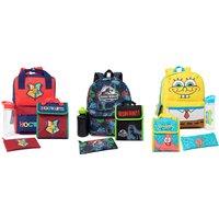 4 Piece School Backpack Set - Durable Polyester, Kids' Lunch Bag, Pencil Case & Water Bottle - Harry Potter, SpongeBob, Jurassic World