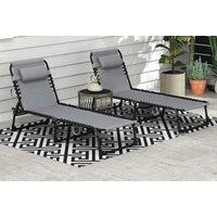 Outsunny Portable Sun Lounger Set Of 2 - 4 Colours