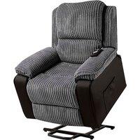 Merida Dual Motor Recliner Sofa Chair - Fabric & Faux Leather, Electric Rise Armchair, Brown or Grey