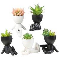 Quirky Human-Shaped Ceramic Succulent Planter - 6 Designs, Indoor/Outdoor