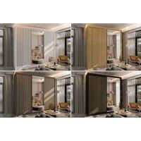 Baron Sliding Wardrobe - Contemporary MDF Chipboard Storage, Soft-Close Sliding Doors, 3 Sizes (150cm/203cm/250cm), 4 Colours (White, Grey, Black, Oak