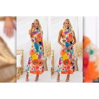 Women'S Flower-Power Print Dress - 4 Sizes & 2 Styles