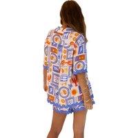 Blue And Orange Wave Summer Shirt And Short Set - 5 Sizes