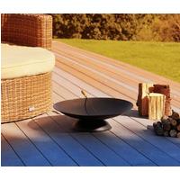 Black Steel Fire Pit Outdoor Heater - Log Burner for Garden & Patio