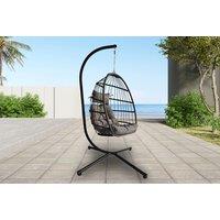 Luxury Rattan Hanging Egg Chair - Grey Or Natural Colour