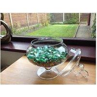 Modern Clear Glass Decorative Jar - Elegant Table Centrepiece & Sweet Storage Home Decor