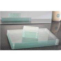 Modern Glass Tableware Set - Deluxe 6-Piece Tempered Glass Coasters & Placemats