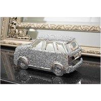 Handcrafted Crystal Crushed Diamond Car Ornament - Decorative Ceramic & Glass Table Accent for Home or Office