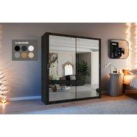 Contemporary Mdf Sliding Door Mirrored Wardrobe - Space-Saving, Adjustable Storage, 5 Sizes, 6 Colours