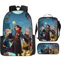 Durable Polyester School Backpack Set - Spacious, Water-Resistant, 9 Movie- Styles