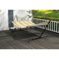 Outsunny Striped Garden Hammock With Steel Stand In 2 Styles