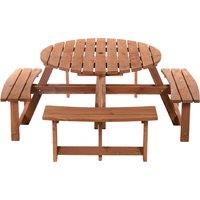 8-Seater Fir-Wood Picnic Table-Bench Set