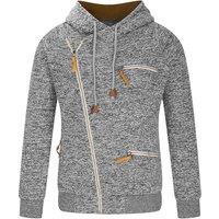 Men'S Casual Hoodie W Diagonal Zipper - 6 Sizes & 3 Colours