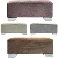 Ottoman Nepal Fabric Rectangular Pouffe Footstool - 4 Colours
