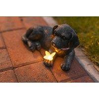 Solar Led Puppy Statue Garden Light